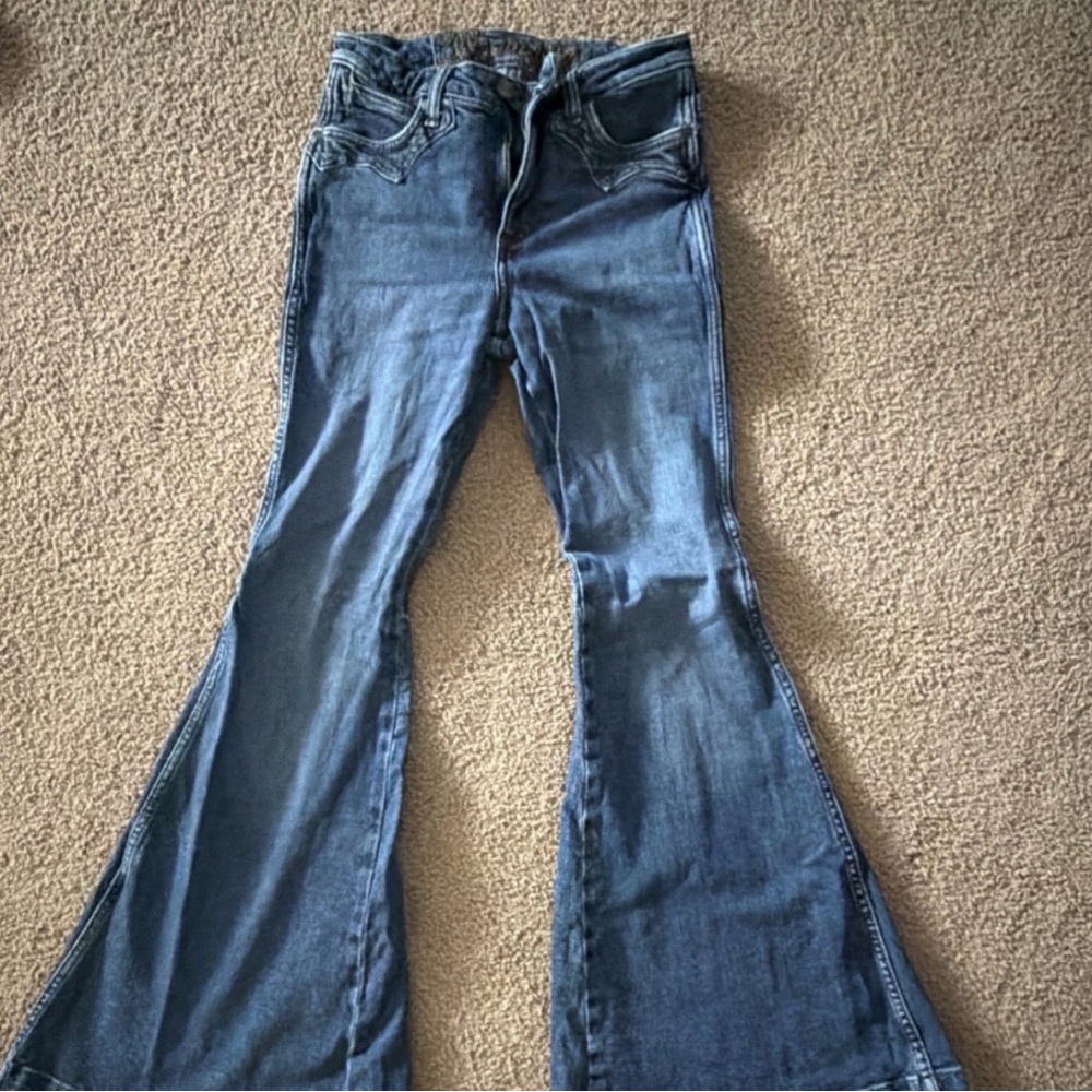 Wrangler Women's Blue Flare High Rise Jeans